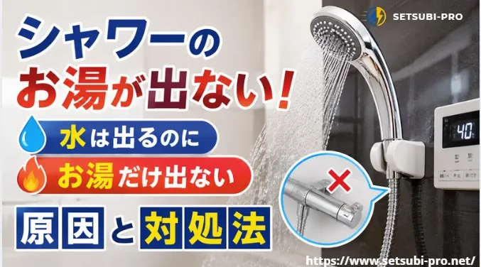 シャワーのお湯が出ない原因を確認する様子
