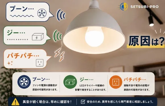 照明から異音がする室内