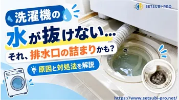洗濯機の排水口に水がたまっている状態
