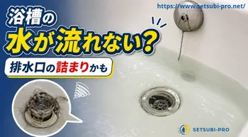浴槽の排水口が詰まり水が流れにくい状態