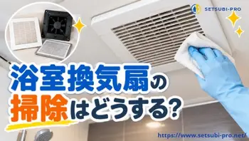 浴室換気扇のカバーを掃除する様子