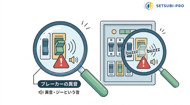 分電盤に近づかずブレーカーの異音を確認する様子