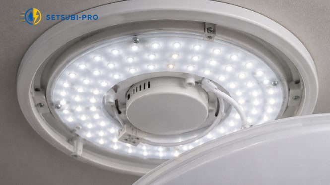 密閉器具に取り付けられたLED照明