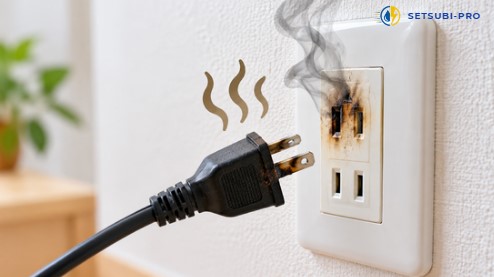 焦げ臭いコンセントとプラグの異常を確認する