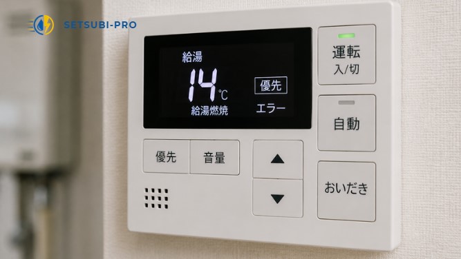 給湯器リモコンのエラーコード表示