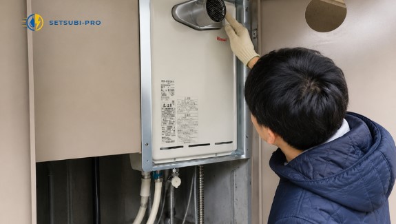 給湯器の排気口を確認